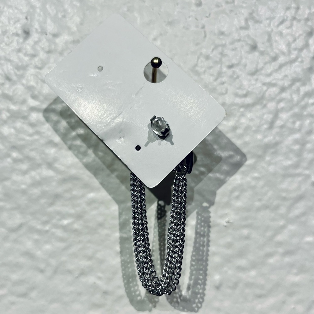 Silver Chain Earring - Picture 2 of 2